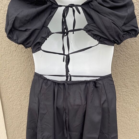 NWT individual thoughts black cut out dress Sz L - Picture 3 of 5